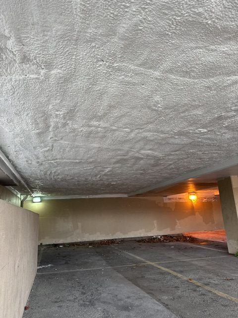 Finished parkade ceiling
