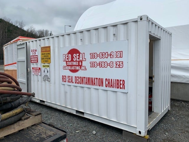 Red Seal decontamination chamber on site