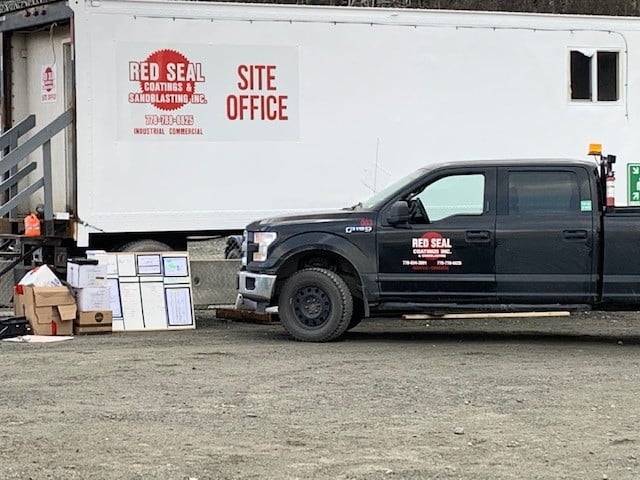 Red Seal site office and truck